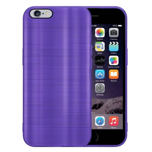 Skal för iPhone 6 PLUS / 6S PLUS Borstad Lila Kameraskydd Violett