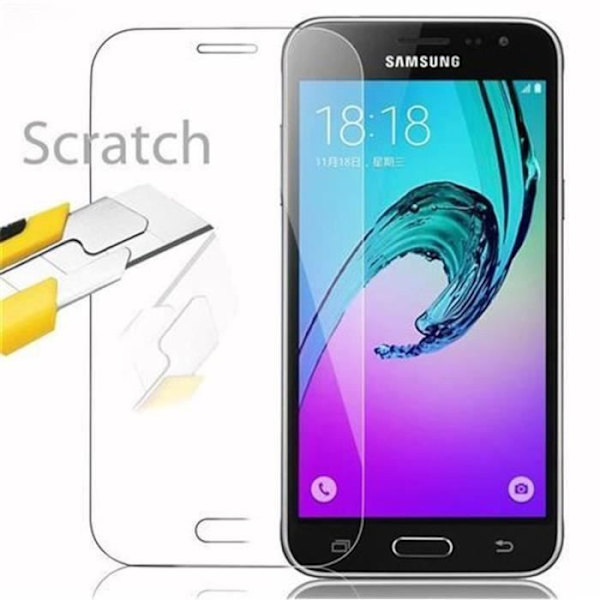 Cadorabo skärmskydd för Samsung Galaxy J3 (5) - 2015 modell 0,3 mm rundade hörn HÖG TRANSPARENS härdat glas Transparent
