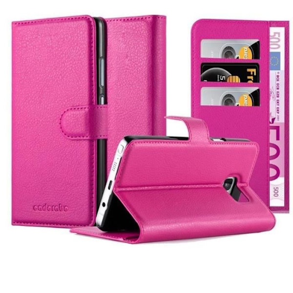 Fodral - CADORABO - Samsung Galaxy NOTE 5 - Läderimitation - Rosa - Stativfunktion Rosa
