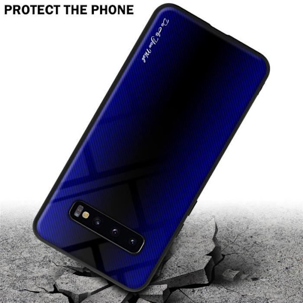 Fodral till Samsung Galaxy S10 PLUS Skal i COBALT VIOLET Fodral Skydd i härdat glas och TPU silikon Koboltviolett