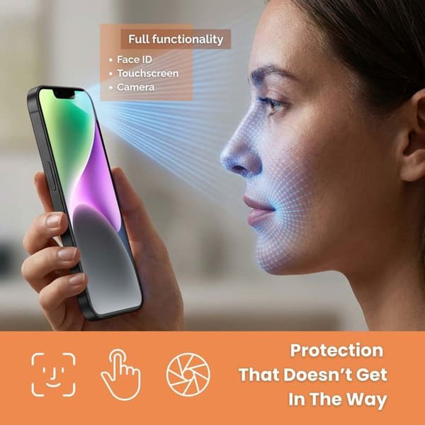 Härdat glas för iPhone 14 Skärmskydd Vit