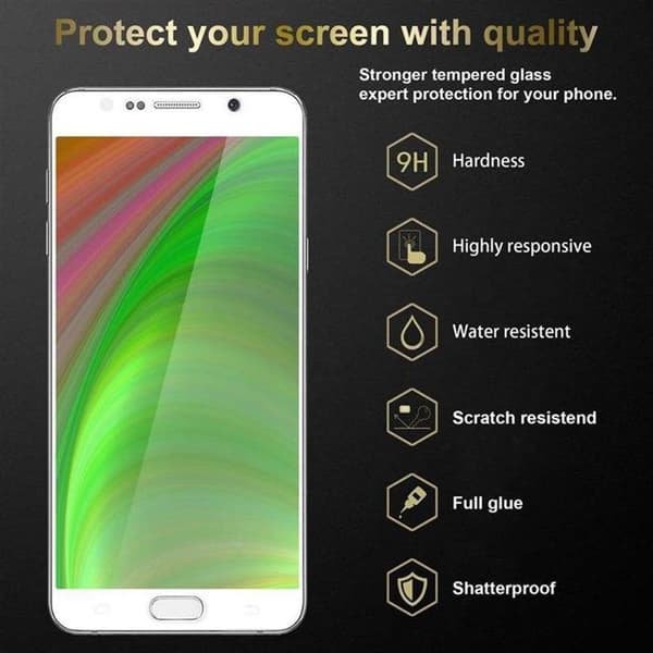 Helt härdat skärmskydd för Samsung Galaxy NOTE 5 Vit