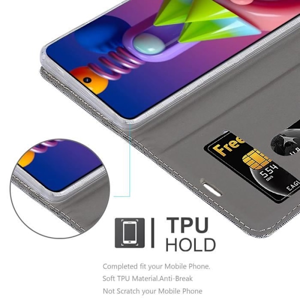 Etui för Samsung Galaxy M51 - CADORABO - Ljusgrå Brun - Syntetiskt läder - Magnetisk stängning - Ställfunktion LJUSGRÅ BRUN
