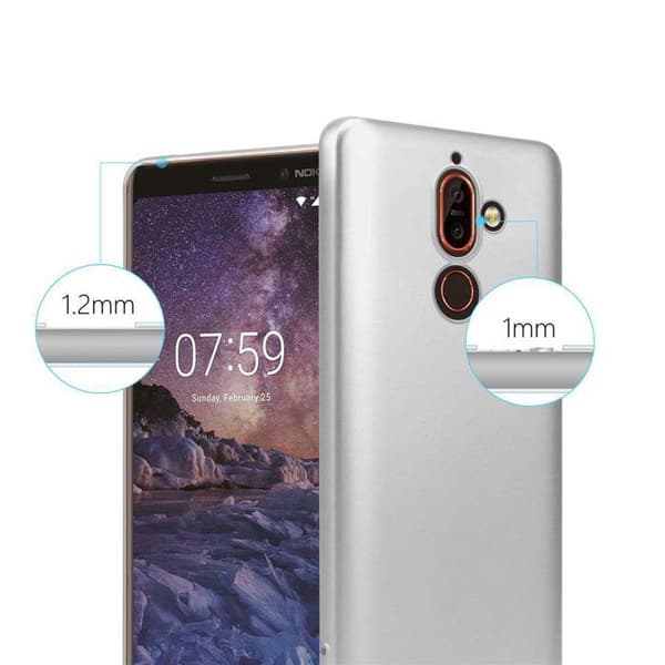 Skyddsskal för Nokia 7 PLUS Skyddsskal i MATTSILVER Metallic Design Grå