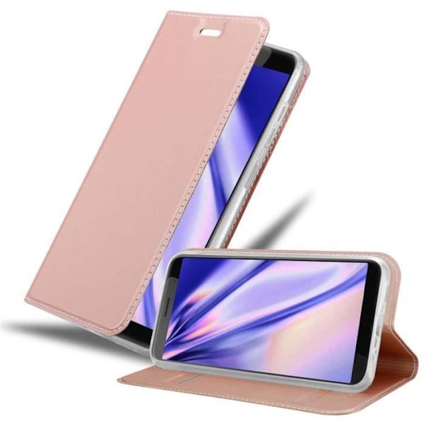 Cadorabo Fodral för HTC Desire 12 i CLASSY ROSE GOLD Skyddsfodral Magnetstängning Stativfunktion KLASSIG ROSÉ GULD