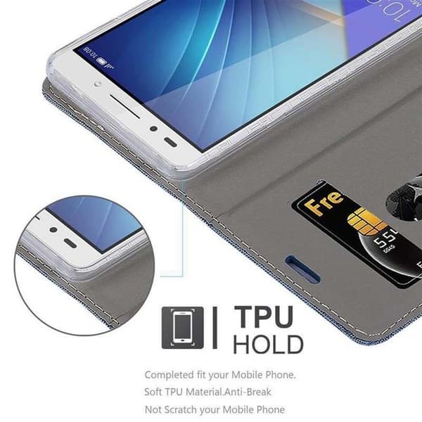 Fodral för Honor 7 Skydd i BLÅ SVART Etui Case MÖRKBLÅ