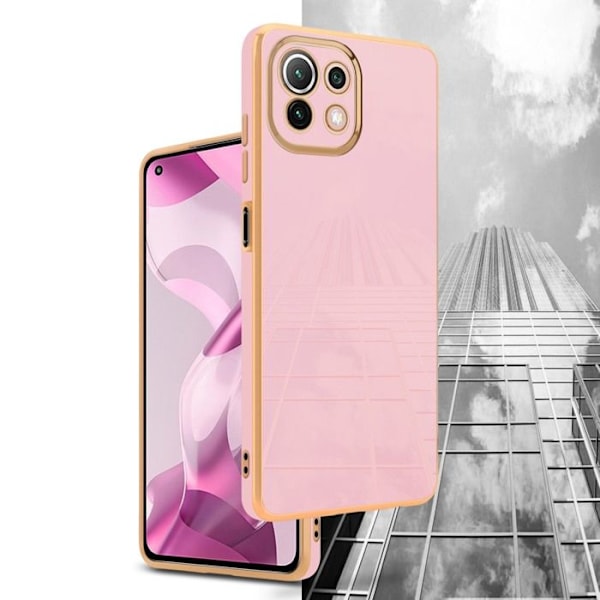 Fodral för Xiaomi Mi 11 LITE (4G / 5G) / 11 LITE NE Skal i Glänsande Rosa - Guld Etui Case Cover Silikon TPU och skydd för Rosa