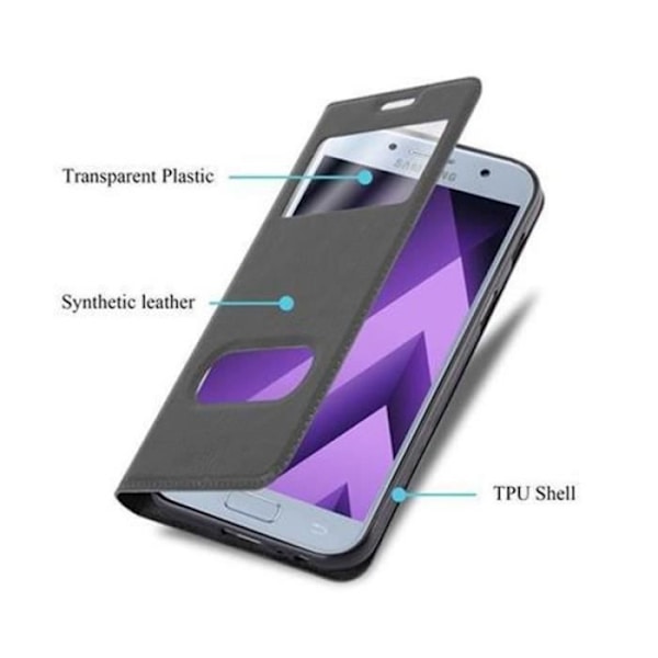 Samsung Galaxy A3 2017 (7) Fodral i COMET BLACK av Cadorabo (Design VIEW) Helt skyddsfodral med flip flik, stativ