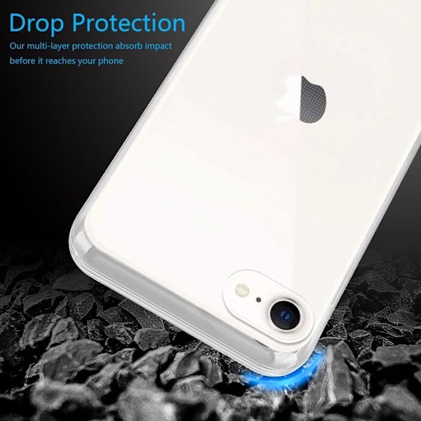 Transparent stötsäker silikonfodral för iPhone SE4 Vit
