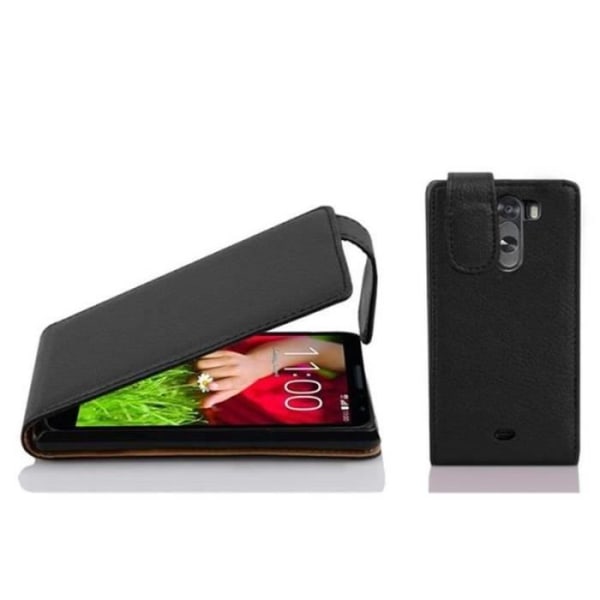 Cadorabo Fodral LG G2 MINI DESIGN FLIP Style Fodral Fodral Fodral konstläder Struktur JET SVART