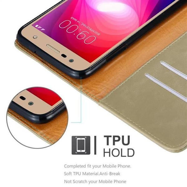 Cadorabo Fodral för LG X Power 2 i CAPPUCINO BRUN - Skyddsfodral med magnetlås