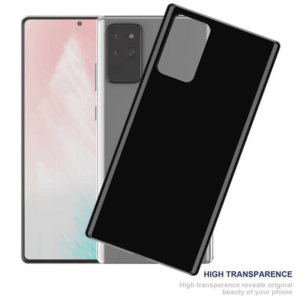 Transparent stötsäker silikonfodral för Samsung Galaxy NOTE 20 PLUS Svart