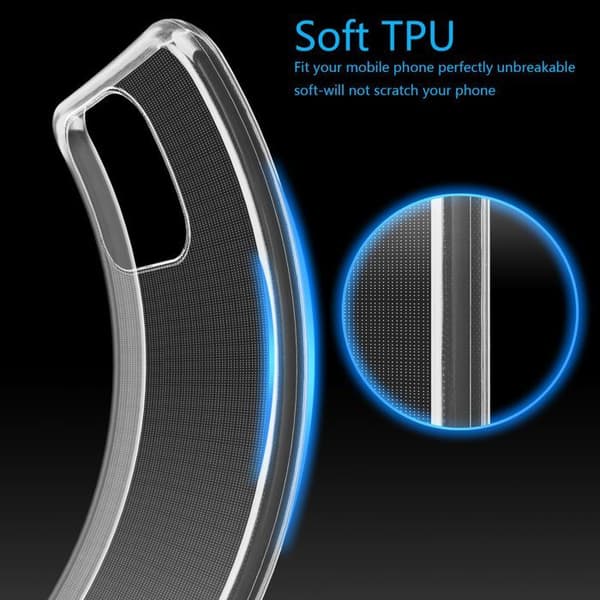 Transparent stötsäker silikonfodral för Redmi 12C Vit