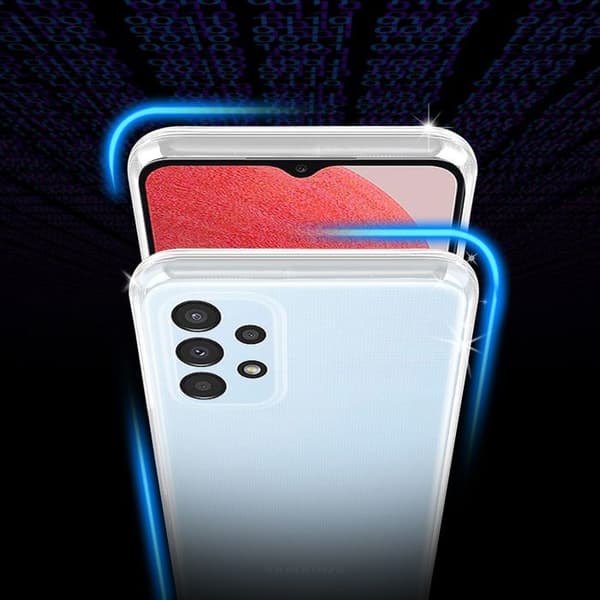 Transparent stötsäker silikonfodral för Samsung Galaxy A13 4G Vit