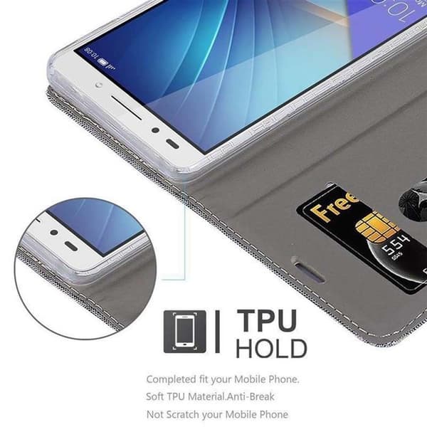 Skal för Honor 7 i GRÅ SVART Etui Case Stötskydd Grå