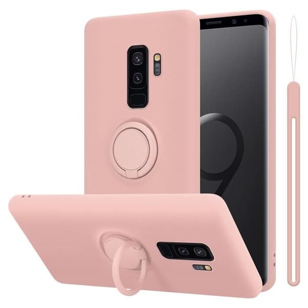 Skyddsfodral för Samsung Galaxy S9 PLUS i LIQUID PINK Stötskydd Ros