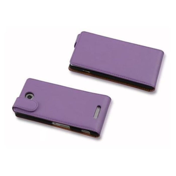 Coque för Sony Xperia C - CADORABO - Violett orkidé - Syntetiskt läder - Mjuk - Magnetisk Lila orkidé
