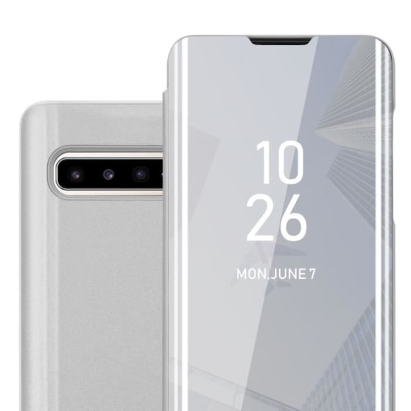 Fodral till Samsung Galaxy S10 5G i AGATE SILVER Clear View Cadorabo Cover 360 graders spegelskydd