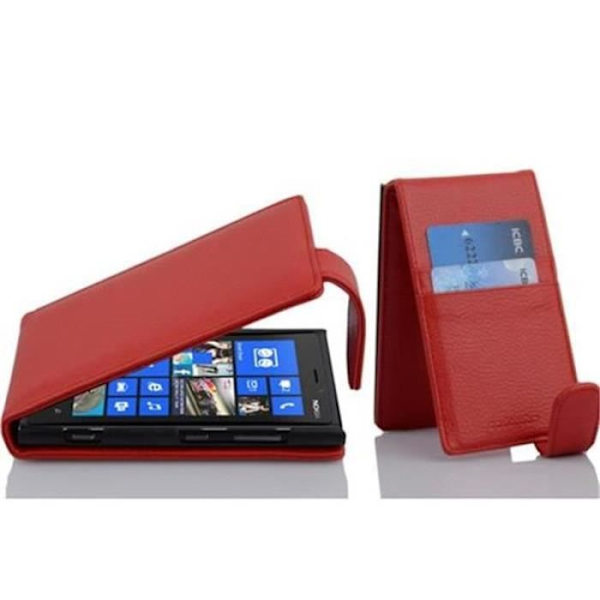 Cadorabo Nokia Lumia 920 DESIGN FLIP-stil Fodral Skal i konstläder Struktur KÖRSBÄRSRÖD