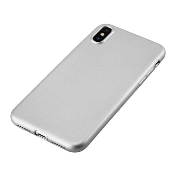 Skyddsfodral för iPhone X / XS Metallic Silver Matt Design Grå