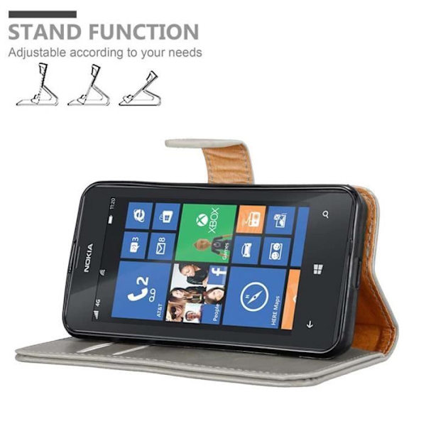 Cadorabo Fodral till Nokia Lumia 520 / 521 i CAPPUCINO BRUNT Skyddsfodral med magnetisk stängning och stativfunktion Marrone Cappuccino