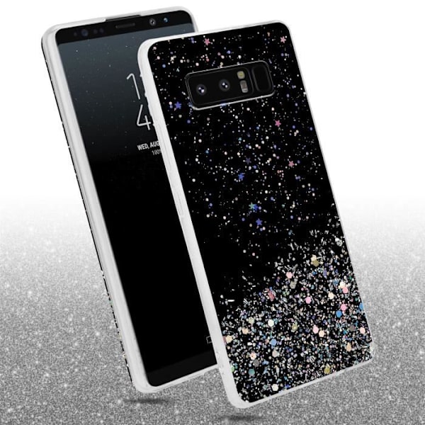 Coque - CADORABO - Galaxy NOTE 8 - Silikon TPU - Ultrafin - Glittrande paljetter Svart