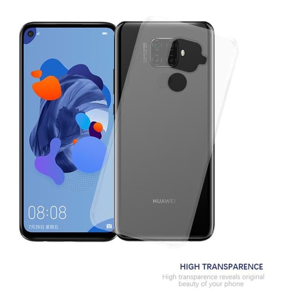 Transparent stötsäker silikonfodral för Huawei MATE 30 LITE Vit