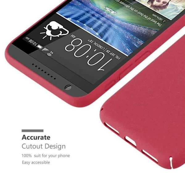 Coque - CADORABO - HTC Desire 820 - Röd - Hårdt Beskyttelse - Elegant Mat Design Röd