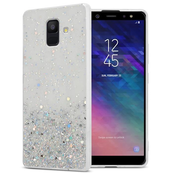 Cadorabo-fodral för Samsung Galaxy A6 2018 i Transparent med Glitter Flexibelt TPU-silikonskydd