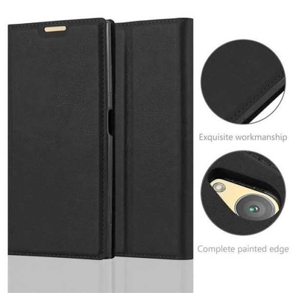 Sony Xperia XA1 PLUS-fodral i NIGHT BLACK från Cadorabo (INVISIBLE MAGNETIC CLOSURE Design) Helt skyddsfodral med flik