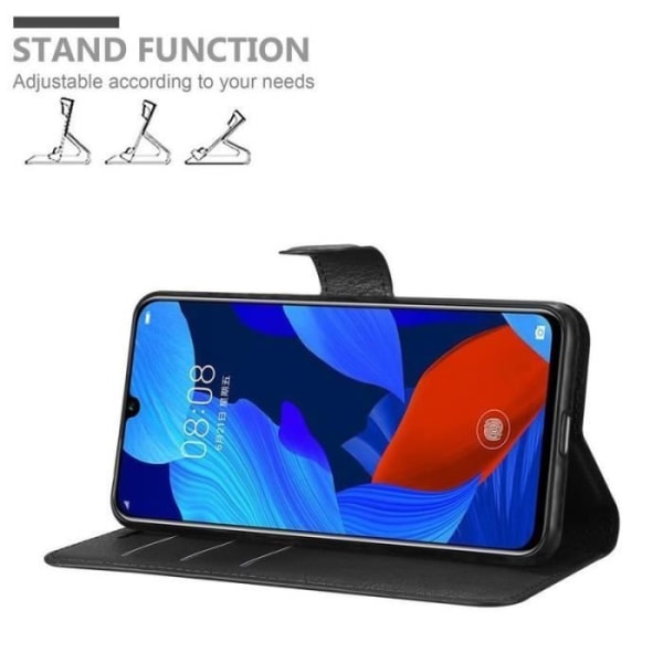Coque - Cadorabo - Huawei NOVA 5 / 5 PRO - Syntetiskt läder Svart - Magnetisk Stängning - Ställfunktion Svart