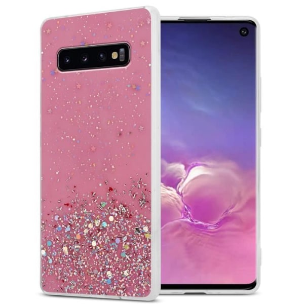 Fodral till Samsung Galaxy S10 PLUS Fodral i rosa med glitterfodral Skyddande silikon TPU Glitter paljetter
