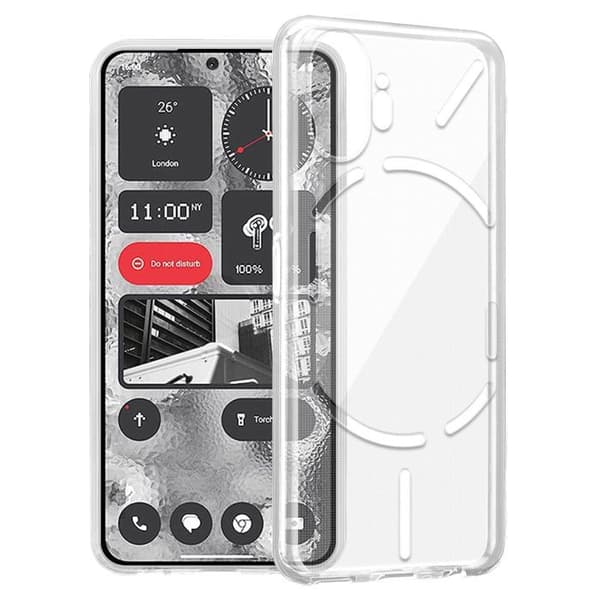 Transparent stötsäker silikonfodral för Nothing Phone 2 Vit