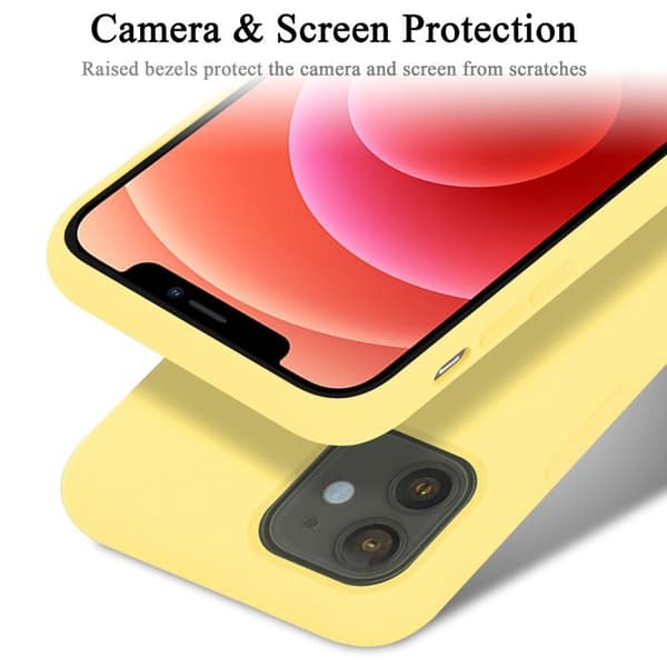 Skal för iPhone 12 MINI Stötabsorberande i LIQUID YELLOW Gul