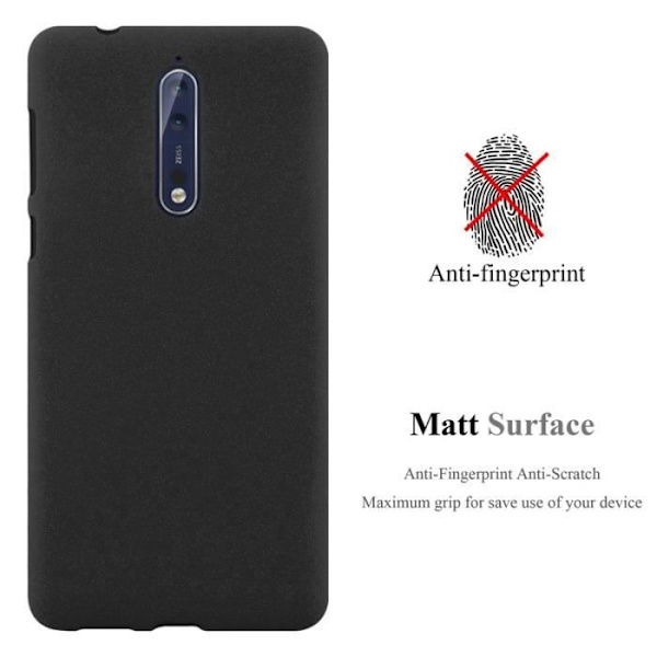 Nokia 8-fodral i BLACK FROST av Cadorabo (FROST Design) Ultratunnt mjukt silikon TPU-gelfodral med stötdämpare – skyddsöverdrag
