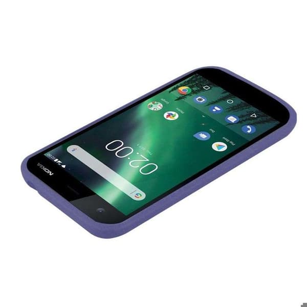 Skyddsskal för Nokia 1 2018 FROST MÖRKBLAU Silikon TPU Blå
