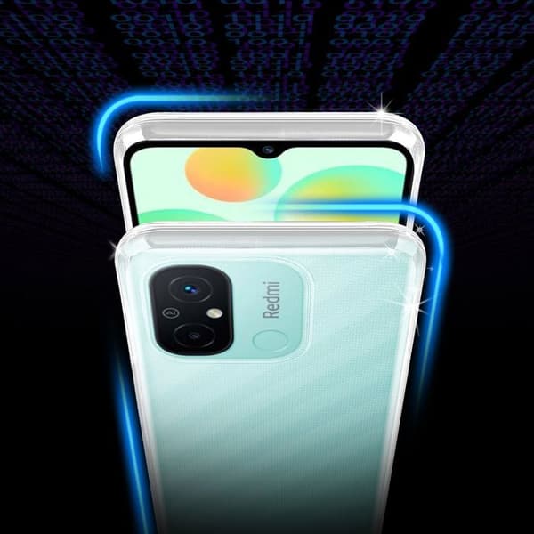 Transparent stötsäker silikonfodral för Redmi 12C Vit