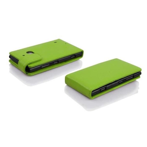 Cadorabo Nokia Lumia 930 DESIGN FLIP-stil Fodral Skal i konstläder Struktur PAPEGOTA GRÖN