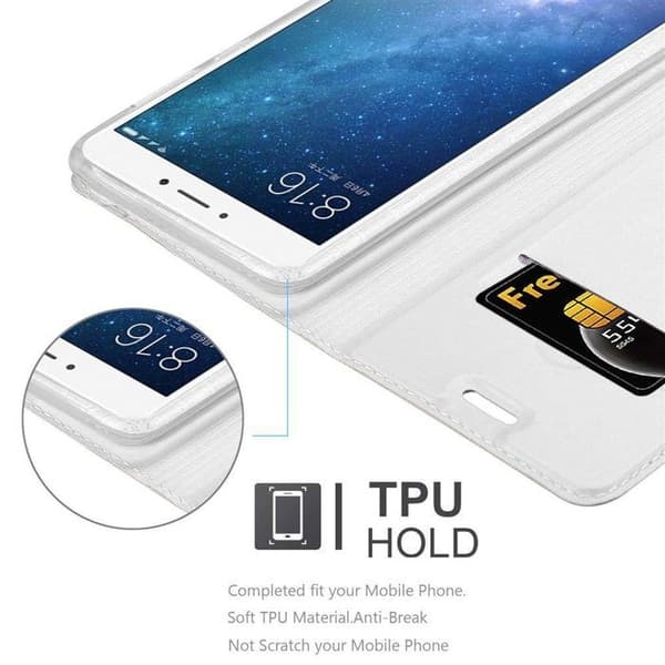 Flip-fodral för Xiaomi Mi MAX 2 Etui i CLASSY SILVER Plånbok Stötsäker Grå