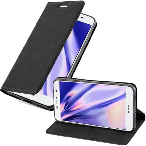 Cadorabo Fodral till Huawei Y6 2017 i NIGHT BLACK
