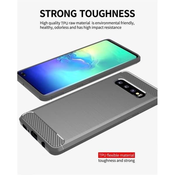 Skyddsfodral för Samsung Galaxy S10 4G BORSTAD GRÅ Kolfiberdesign Grå