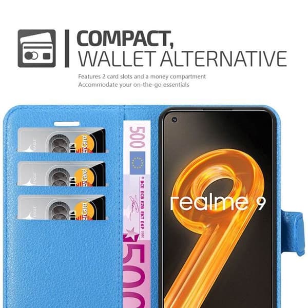 Etui för Realme 9 4G / 9 PRO+ i PASTELLBLÅ Blå