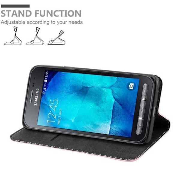 Plånboksfodral - CADORABO - Samsung Galaxy XCover 3 - Syntetläder - Svart - Osynlig magnetisk stängning Svart
