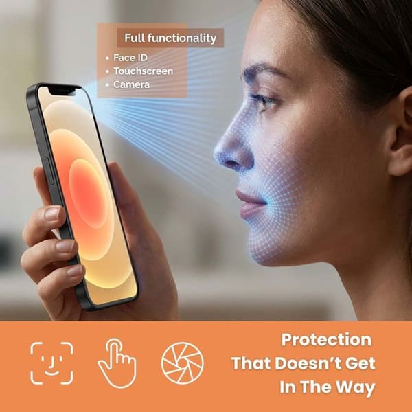 Härdat glas för iPhone 12 Skärmskydd Vit