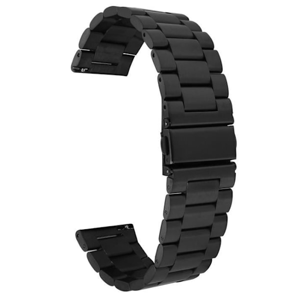 Cadorabo 22 mm ersättningsrem i rostfritt stål för Samsung Galaxy Gear S3 Gear 2 i SVART Olika smartklockor