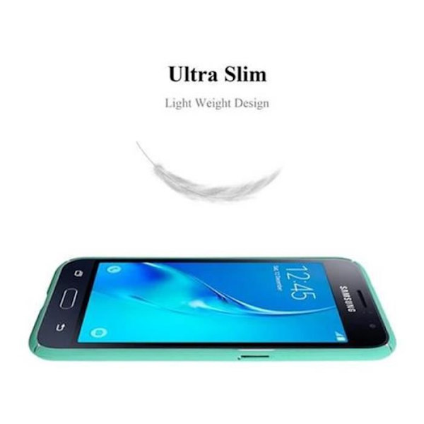 Samsung Galaxy J1 2016 (6) FROSTY GREEN Case Cadorabo DESIGN FROSTY Hard Case Cover Skydd Ultra Slim Bumper Case