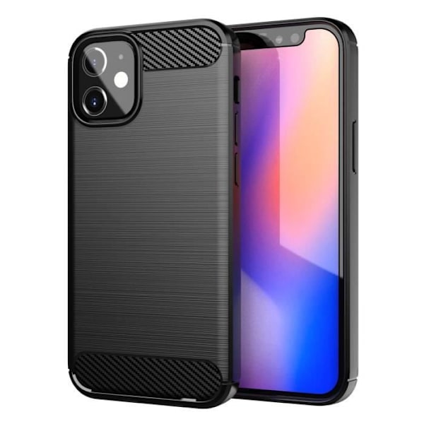 Coque - CADORABO - iPhone 12 MINI - Silikon TPU - Borstad design - Stötskydd Svart