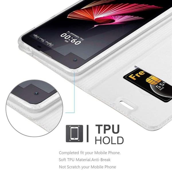 Flip-fodral för LG X SCREEN Fodral i CLASSY SILVER Plånbok Stötsäker Grå