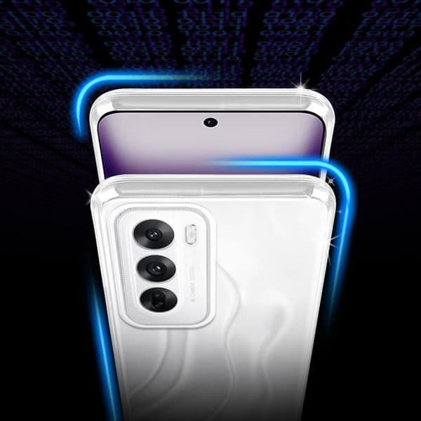 Transparent stötsäker silikonfodral för OPPO Reno 12 Vit