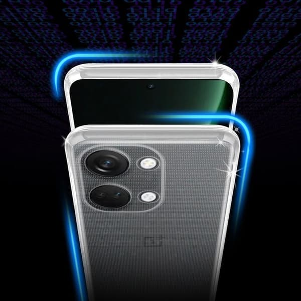 Transparent stötsäker silikonfodral för OnePlus Nord 3 5G Vit